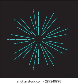 Vector retro sun bursts. Vector illustration. Neon color. Modern style