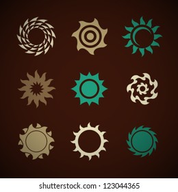 Vector Retro Sun Icons Set