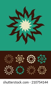 Vector Retro Sun Icons Set 