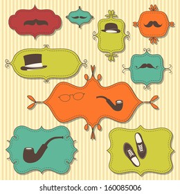 Vector retro supply, hipster background.