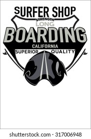 vector retro surf label print