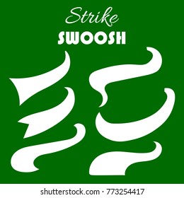 Vector retro swishes, baseball swash tails, swooshes for typography and logo design. Vintage element icon, modern badge and emblem illustration for your web.