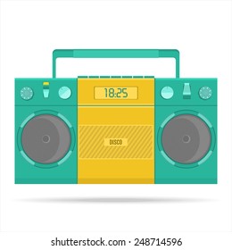 vector retro tape recorder for audio cassettes