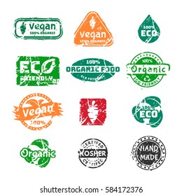 Vector retro teal vintage stamps for quality mark.