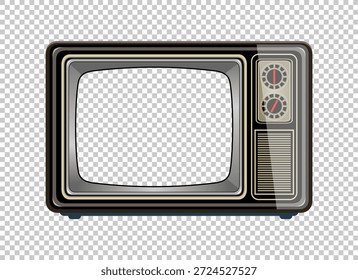 Vetor retro televisão mock up isolado no fundo transparente