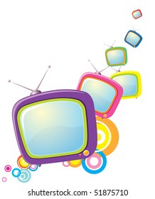 Vector retro televisions .Abstract