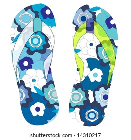 Vector retro textured slippers