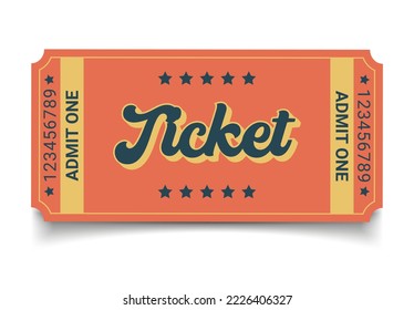 Vector retro ticket isolated isolated on white background. Cinema, theater, concert, play, party, event, festival black and gold ticket realistic template set. Ticket icon for website.