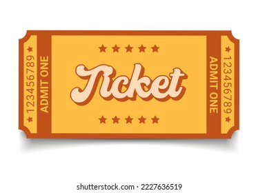 Vector retro ticket isolated isolated on white background. Cinema, theater, concert, play, party, event, festival black and gold ticket realistic template set. Ticket icon for website.