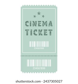 Vector retro ticket in retro style with barcode.