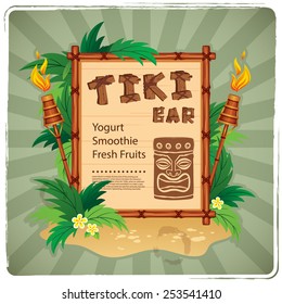 Vector Retro Tiki bar sign for your business