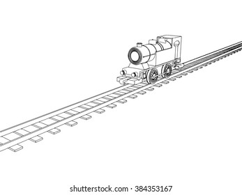 Vector retro train vintage symbol emblem