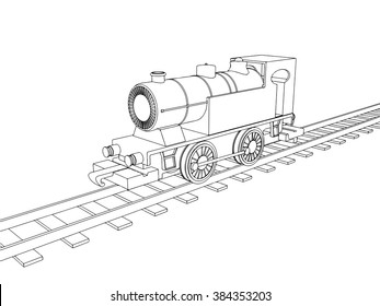 Vector retro train vintage symbol emblem