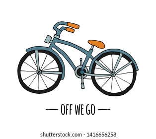 Vector retro transport icon. Vector illustration of bike isolated on white background. Cartoon style illustration of old means of transport
