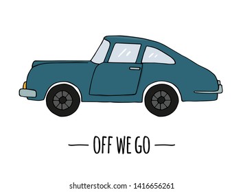 Vector retro transport icon. Vector illustration of car isolated on white background. Cartoon style illustration of old means of transport
