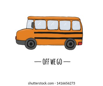 Vector retro transport icon. Vector illustration of school bus isolated on white background. Cartoon style illustration of old means of transport
