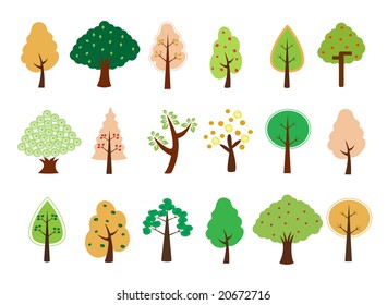 vector retro trees