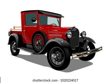 Vector retro truck. Available eps-10 vector format separated by groups with transparency effects for one-click repaint