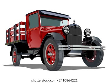 Vector retro truck. Available eps-10 vector format separated by groups with transparency effects for one-click repaint