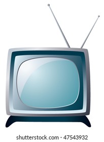 vector retro tv set