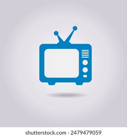 vector retro tv set icon, isolated on gray background, eps 10 illustration 