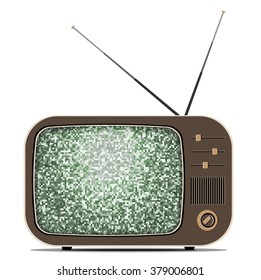 Vector retro TV (Television) with a noise