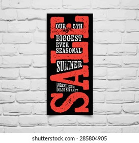 Vector retro typographic sale poster
