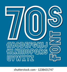 Vector retro upper case English alphabet letters collection, can be used as logo design elements