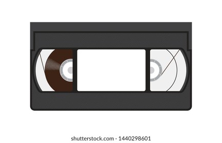 vector retro vhs video tape cassette on white background