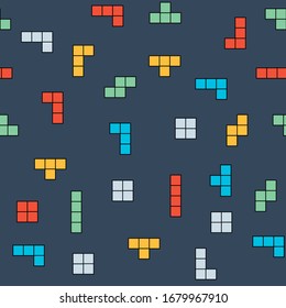 Videojuego retroactivo vectorial sin problemas de fondo de patrón. Videojuego de ordenador antiguo.