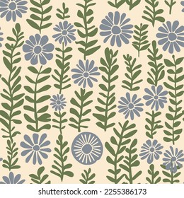 Vector Retro Vintage Abstract Floral Seamless Surface Pattern for Products or Wrapping Paper Prints.