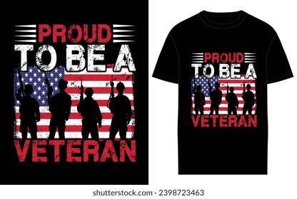 Vector retro vintage american flag and veteran tshirt design