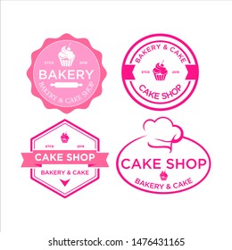 Vector Retro Vintage Bakery cake Emblem, Vector design elements, Templates, business signs, logos, identities, labels, icons, and objects, with EPS10 that can be edited.