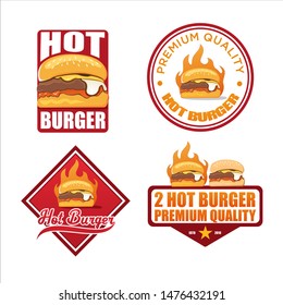 Vector Retro Vintage Burger Emblem, Modern vector design elements, Templates, business signs, burger logos, identities, labels, icons, and objects.