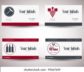 Vector Retro Vintage Business Card For Wine Business.