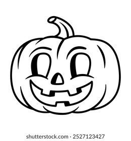 Vector Retro Vintage Cartoon Pumpkin Illustration Isolated