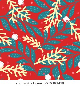 Vector Retro Vintage Festive Resumen Floral Patrón de superficie sin soldadura para productos, tela o envolvimiento de papel de impresión.