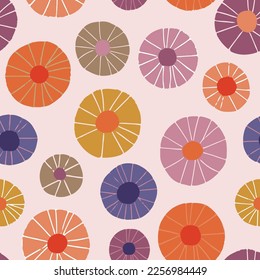 Vector Retro Vintage Japanese Abstract Floral Seamless Surface Pattern for Products or Wrapping Paper Prints.