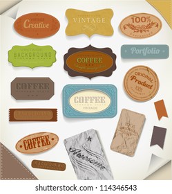 vector retro vintage label, old paper.