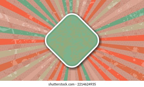 vector retro vintage label on sunrays grunge texture background