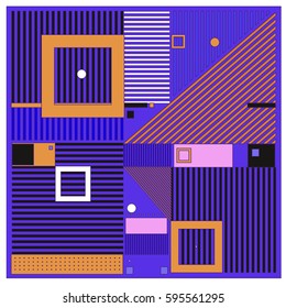 Vector Retro vintage memphis fashion style pattern. Illustration background Ideal for fabric design, paper print and website backdrop. Template background for holiday poster design.