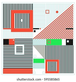Vector Retro vintage memphis fashion style pattern. Illustration background Ideal for fabric design, paper print and website backdrop. Template background for holiday poster design.