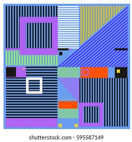 Vector Retro vintage memphis fashion style pattern. Illustration background Ideal for fabric design, paper print and website backdrop. Template background for holiday poster design.