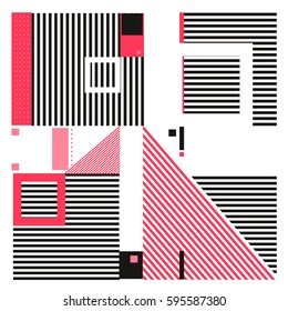 Vector Retro vintage memphis fashion style pattern. Illustration background Ideal for fabric design, paper print and website backdrop. Template background for holiday poster design.