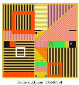 Vector Retro vintage memphis fashion style pattern. Illustration background Ideal for fabric design, paper print and website backdrop. Template background for holiday poster design.