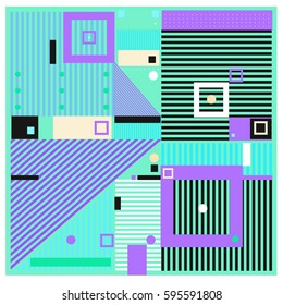 Vector Retro vintage memphis fashion style pattern. Illustration background Ideal for fabric design, paper print and website backdrop. Template background for holiday poster design.