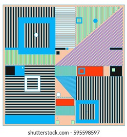 Vector Retro vintage memphis fashion style pattern. Illustration background Ideal for fabric design, paper print and website backdrop. Template background for holiday poster design.