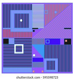 Vector Retro vintage memphis fashion style pattern. Illustration background Ideal for fabric design, paper print and website backdrop. Template background for holiday poster design.