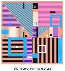 Vector Retro vintage memphis fashion style pattern. Illustration background Ideal for fabric design, paper print and website backdrop. Template background for holiday poster design.