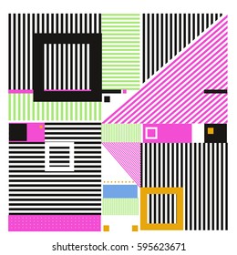 Vector Retro vintage memphis fashion style pattern. Illustration background Ideal for fabric design, paper print and website backdrop. Template background for holiday poster design.